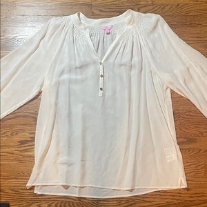 Lilly Pulitzer White Blouse with Button Accents